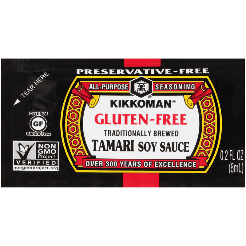 Kikkoman Gluten Free Tamari Soy Sauce Single Serve 200 Count x 6ml