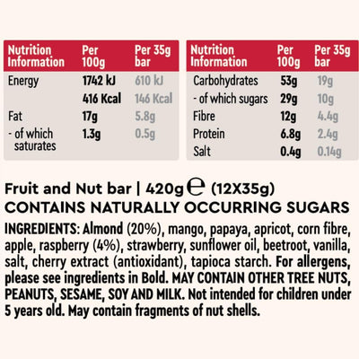 Presteez Pack of 12 x 35g Bar Raspberry & Almond