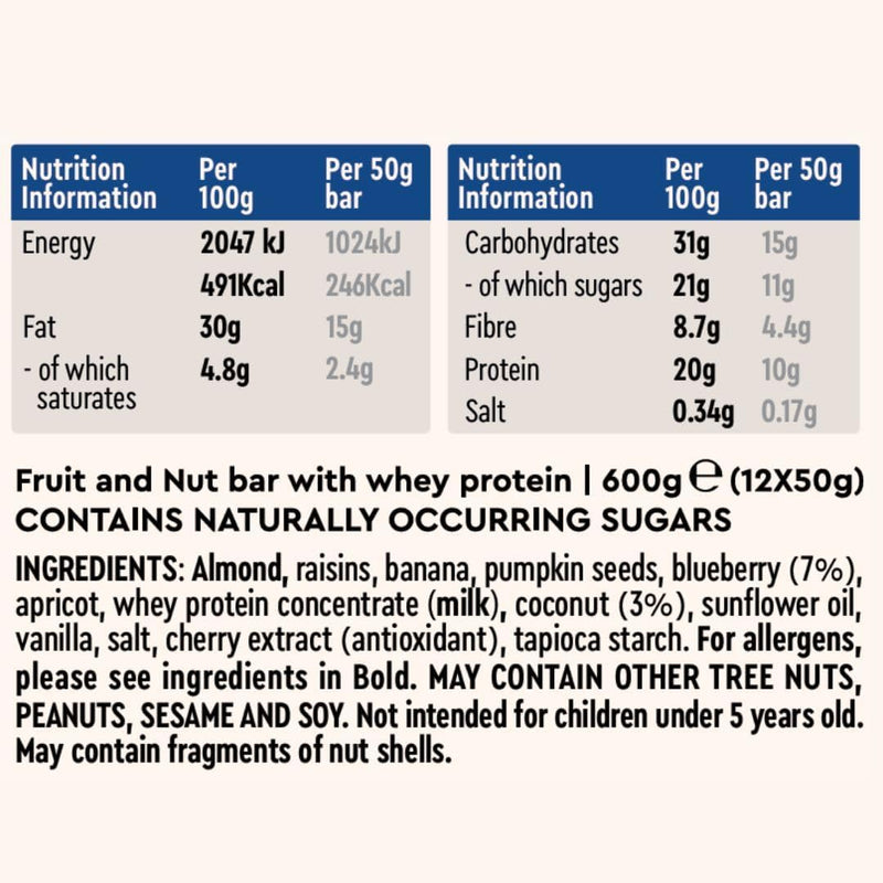 Presteez Pack of 12 x 50g Protein Bar Coconut & Blueberry