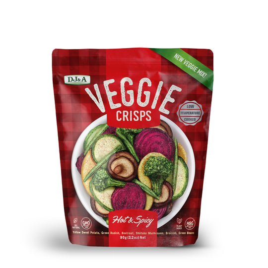 DJ & A Veggie Crisps Hot & Spicy 90g