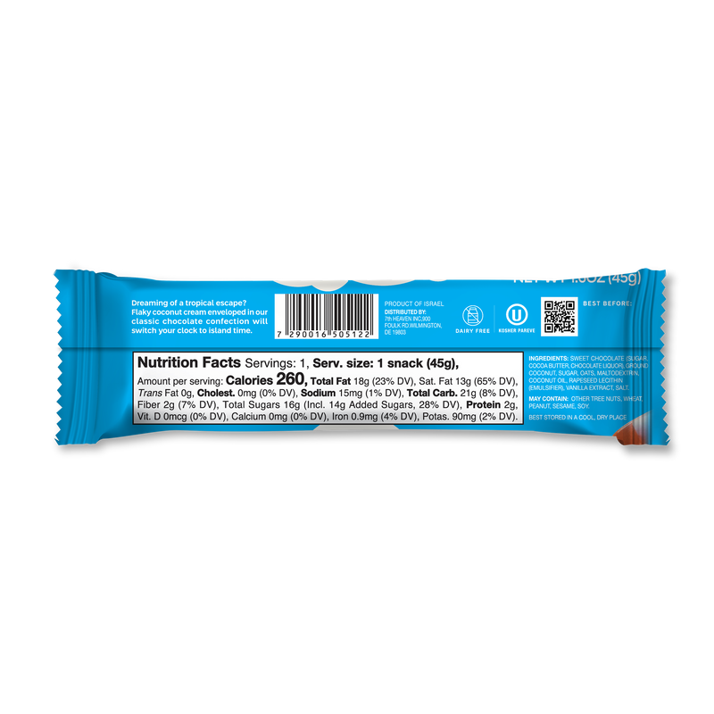 7th Heaven Caramelized Coconut Oat Milk Chocolate 45g