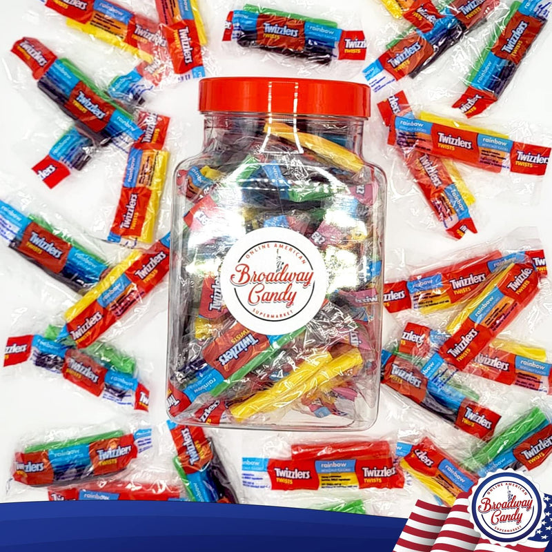 Twizzler Rainbow Twists Jar 750g (Approx. 50 Pieces) by Broadway Candy