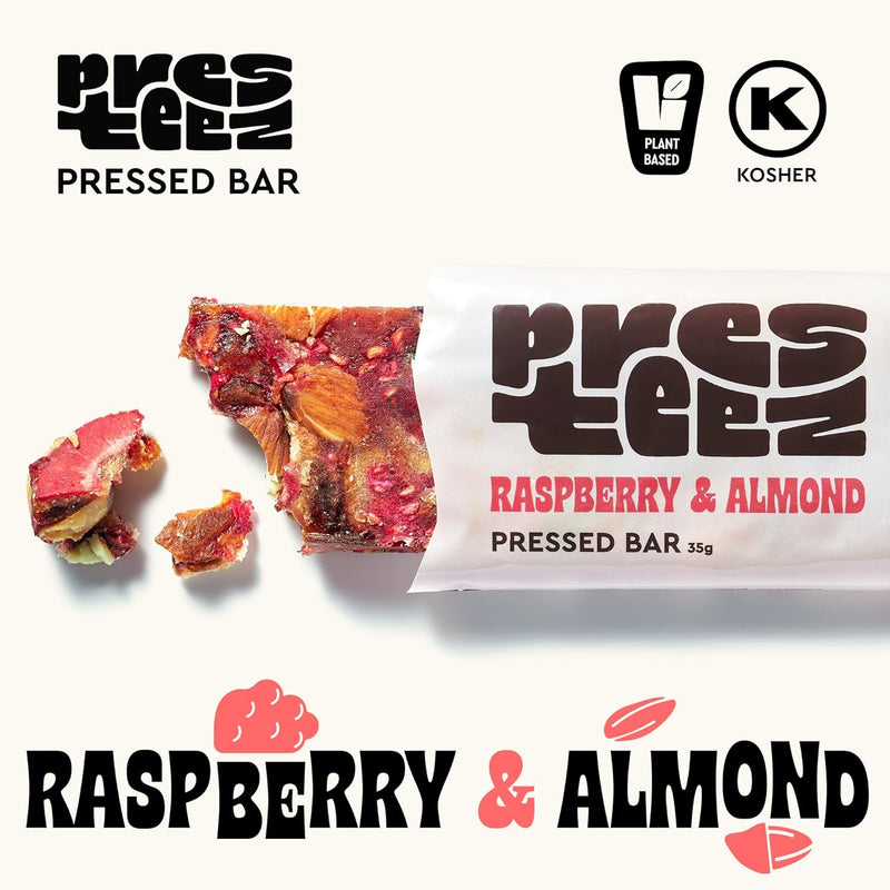 Presteez Pack of 12 x 35g Bar Raspberry & Almond