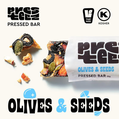 Presteez Pack of 12 x 35g Bar Olive & Seeds