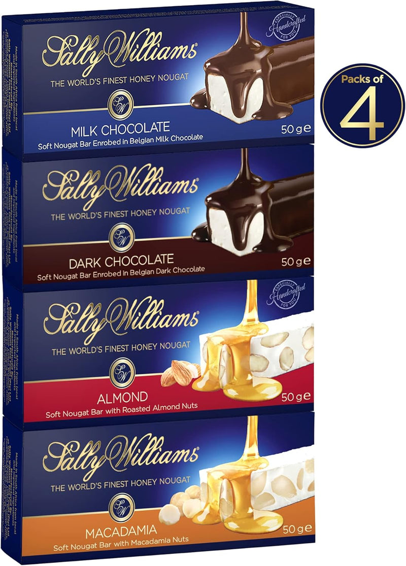 Sally Williams BAR Nouga Variety Pack, 50g, Pack of 4