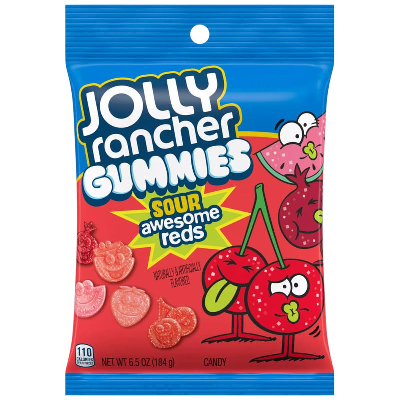 Jolly Rancher Gummies Sour Awesome Reds Peg Bag NK 184g (6.5oz)