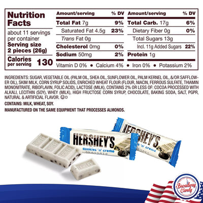 Hershey's Cookies & Cream Chocolate Snack Size Jar, 350g (Approximately 25 Pieces)