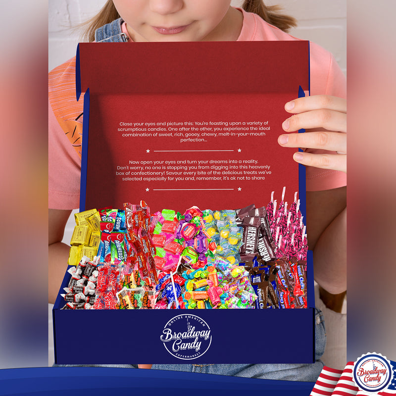 Heavenly Sweets - American Sweets Gift Box - American Candy Sweet Box -  Sweet Hamper Chocolate Nerds - Gift Hamper for Children, Birthday, Christmas