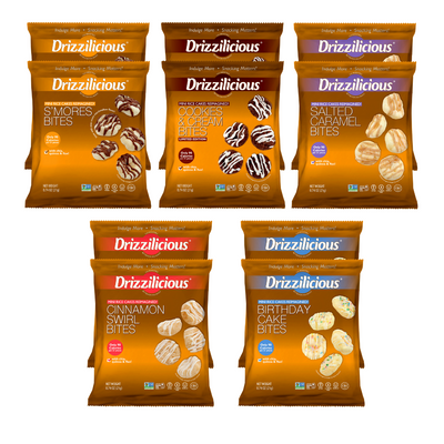 Drizzilicious Bites - Mini Rice Cakes - 10 Pack SMALL Bag Variety Assortment