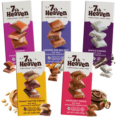 7th Heaven Oat Milk Chocolate 100g Slab Variety | Assortment of 5 Slabs