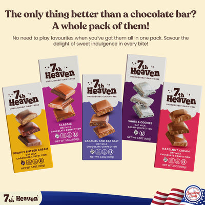 7th Heaven Oat Milk Chocolate 100g Slab Variety | Assortment of 5 Slabs