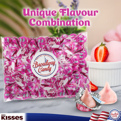 Hershey's Kisses Strawberry Ice Cream Flavoured Chocolate, 1 kg Bag