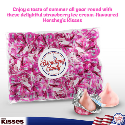 Hershey's Kisses Strawberry Ice Cream Flavoured Chocolate, 1 kg Bag