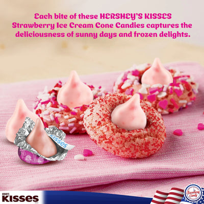 Hershey's Kisses Strawberry Ice Cream Flavoured Chocolate, 1 kg Bag