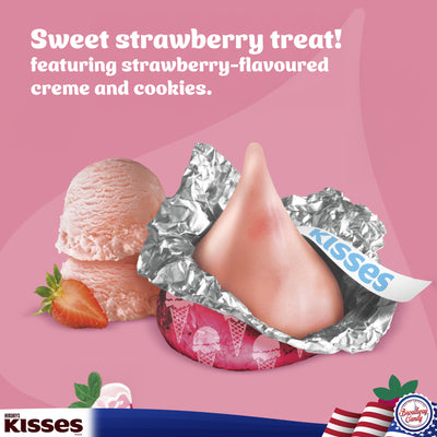 Hershey's Kisses Strawberry Ice Cream Flavoured Chocolate, 1 kg Bag