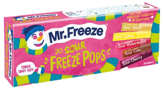 Mr Freeze Ice Pops - Sours - Assorted Flavours - 20 pops x 45ml