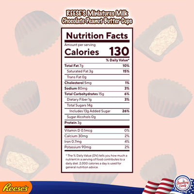 BULK Reese's Peanut Butter Milk Chocolate Miniature Cups 1kg Bag