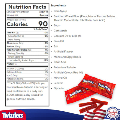 BULK Twizzlers Strawberry Twists 1Kg