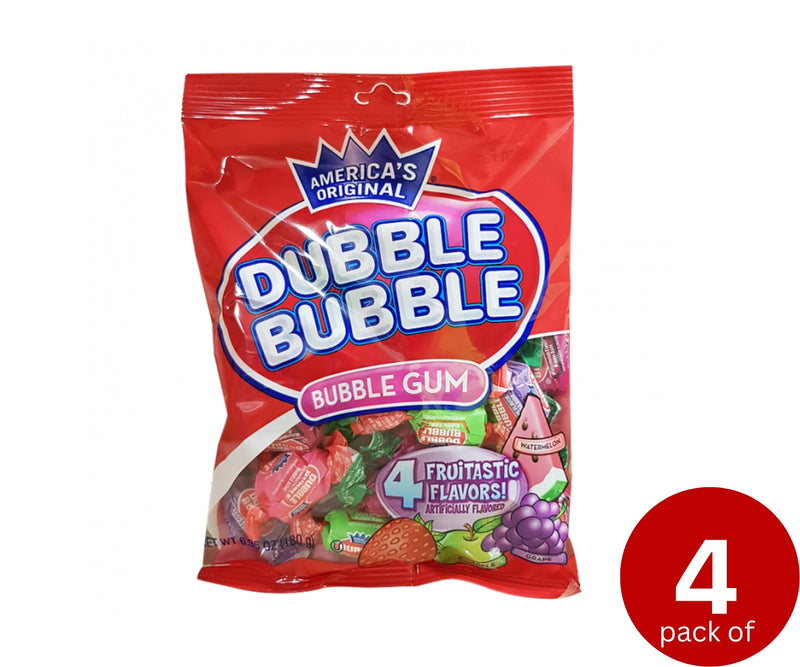 Dubble Bubble Bubble Gum 4 Flavours Peg Bag 180g (6.35oz)