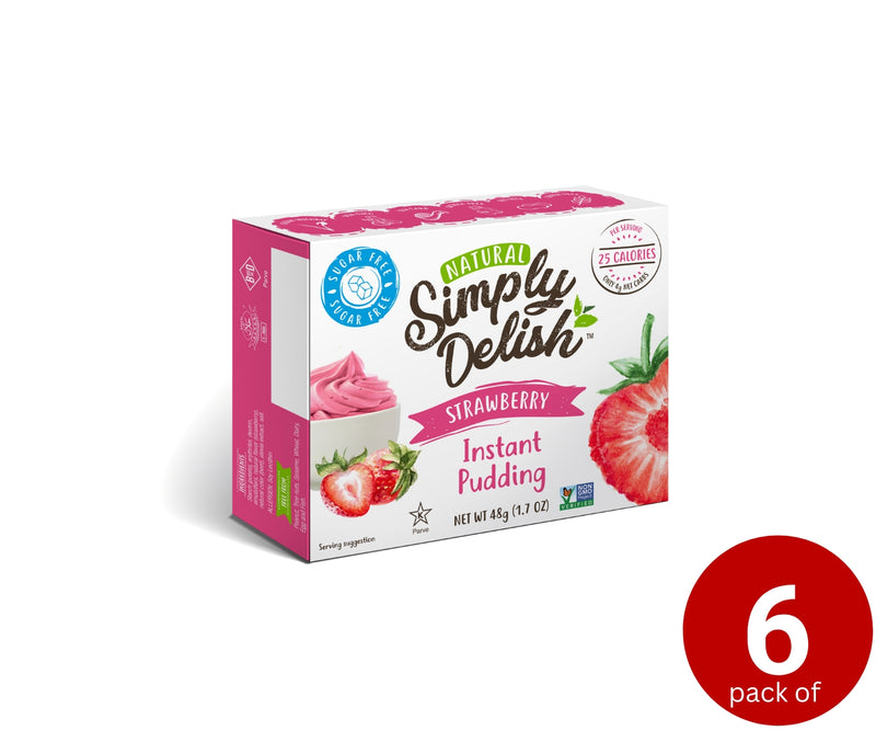 Simply Delish, Natural Sugar Free Pudding, Strawberry Flavour 44g