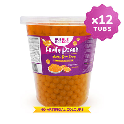 Bubble Blends - Passion Fruit Popping Boba Fruit Juice Filled Pearls 1kg