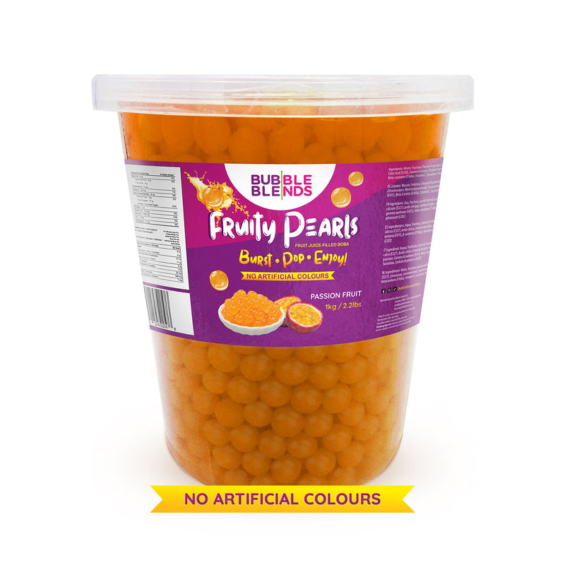 Bubble Blends - Passion Fruit Popping Boba Fruit Juice Filled Pearls 1kg