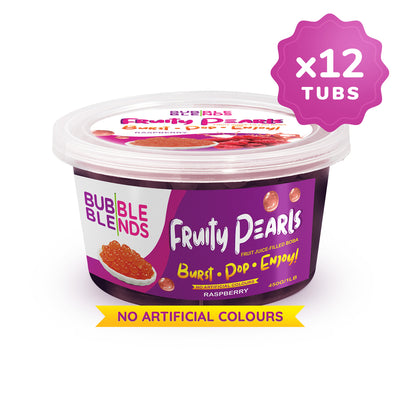 Bubble Blends - Raspberry Popping Boba Fruit Juice Filled Pearls 450g **Expired 03/08/2024**