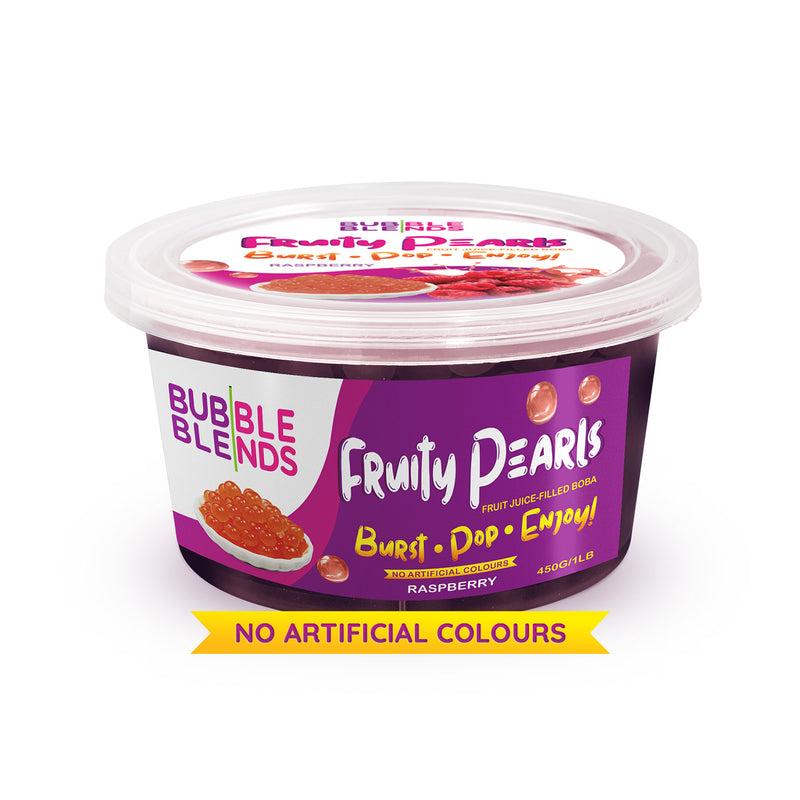 Bubble Blends - Raspberry Popping Boba Fruit Juice Filled Pearls 450g **Expired 03/08/2024**