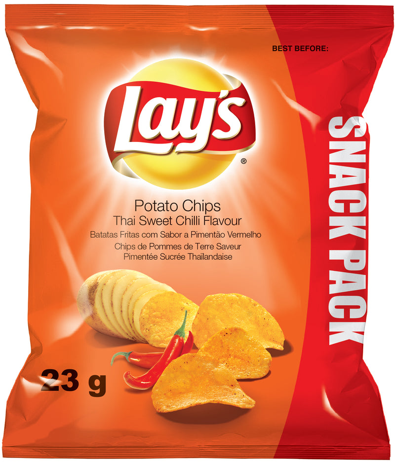 Lays Pack of 30 x 23g SMALL Crisps Thai Sweet Chilli