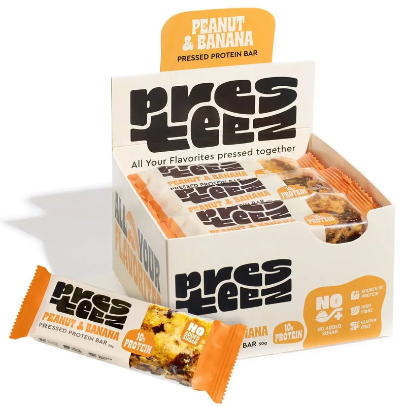 Presteez Pack of 12 x 50g Protein Bar Peanut & Banana