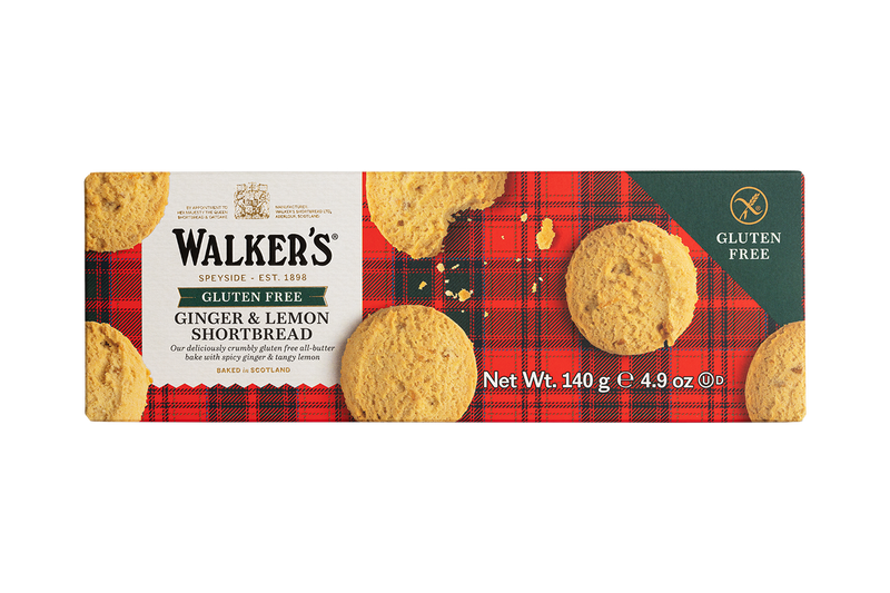 Walkers Gluten Free Ginger & Lemon Shortbread 140g