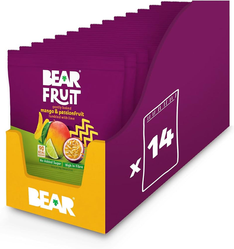 Bear Pack of 14 x 30g Fruit SNACK PACK Mango & Passionfruit