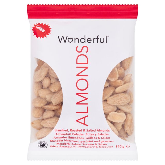 Wonderful Pack of 8 x 140g Almonds Blanched Roasted & Salted