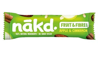 Nakd Pack of 16 x 44g Bars Fruit & Fibre Apple & Cinnamon