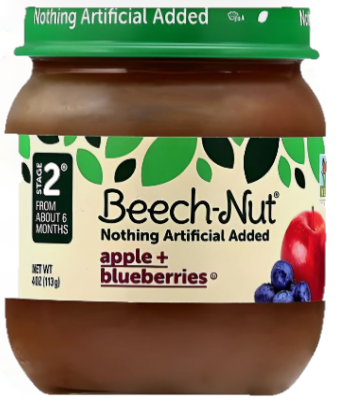 Beech Nut Pack of 10 x 113g Apple & Blueberries Puree