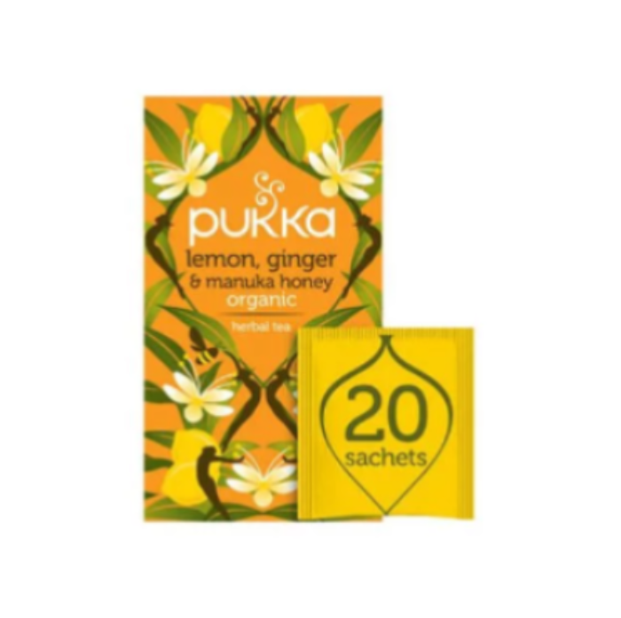 Pukka Pack of 4 x 40g Lemon & Ginger + Manuka