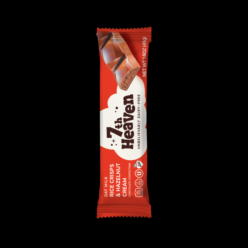 7th Heaven Rice Crisps & Hazelnut Cream Oat Milk Chocolate 45g