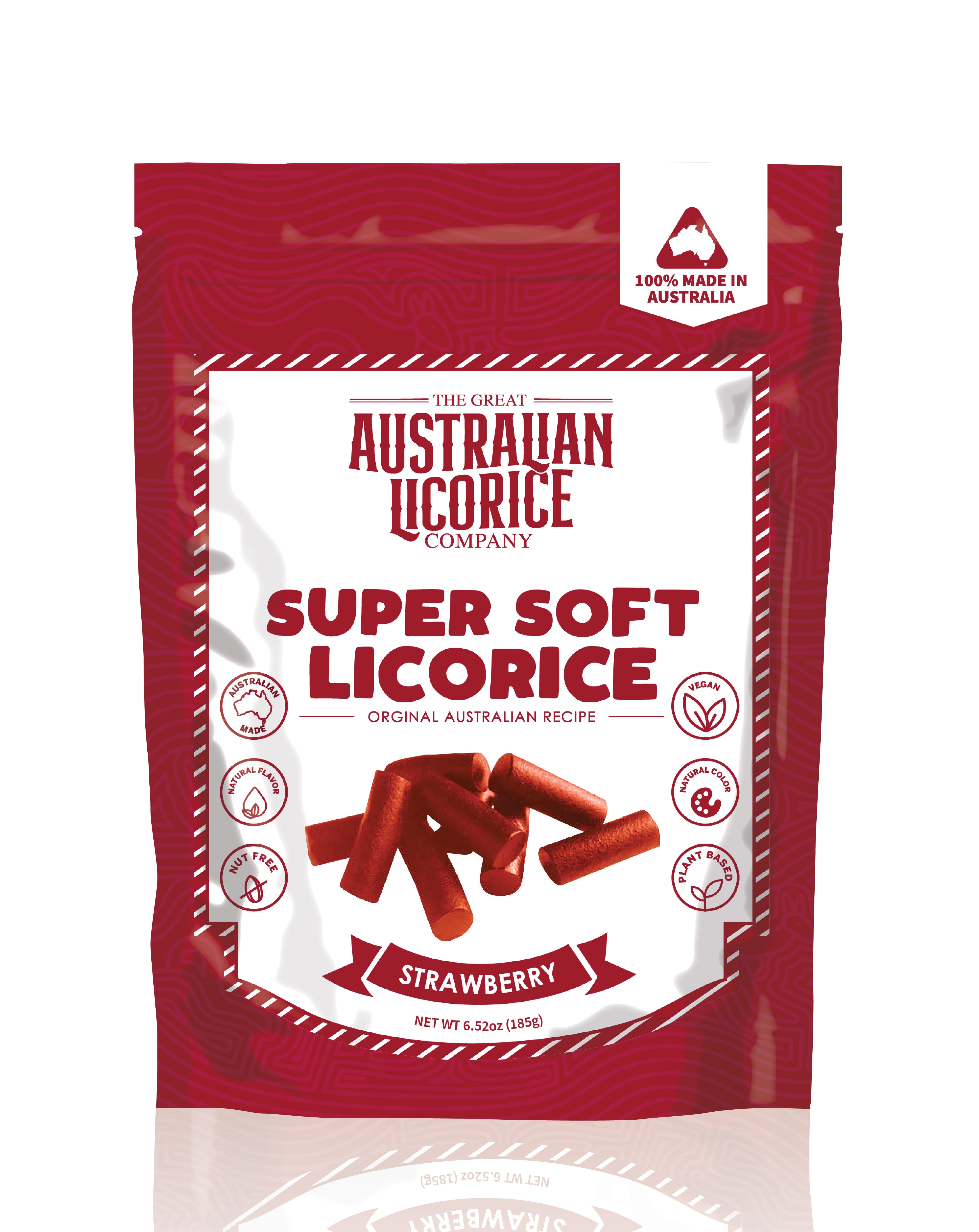 The Great Australian Licorice Company Super Soft Liquorice Strawberry ...