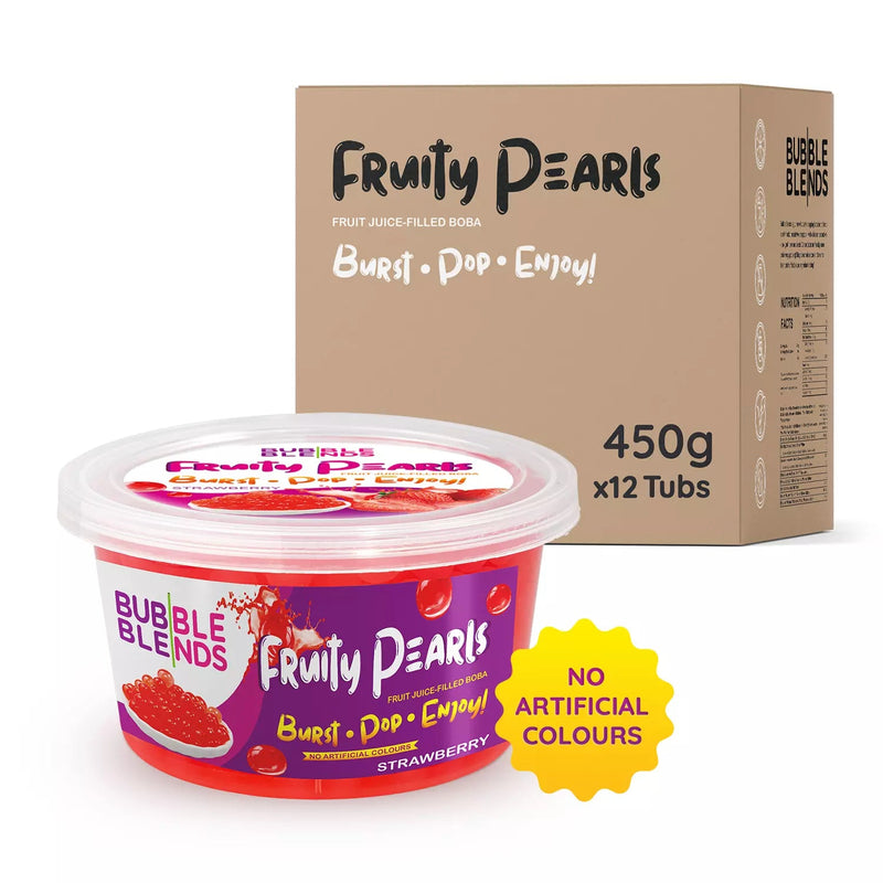 Bubble Blends - Strawberry Popping Boba Fruit Juice Filled Pearls 450g **Expired 02/08/2024**